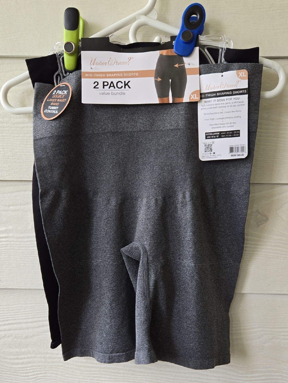 Women’s Mid-Thigh Shaping Shorts - Gray (2 Pack)